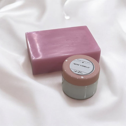Rose Vanilla Soap + Lotion Set